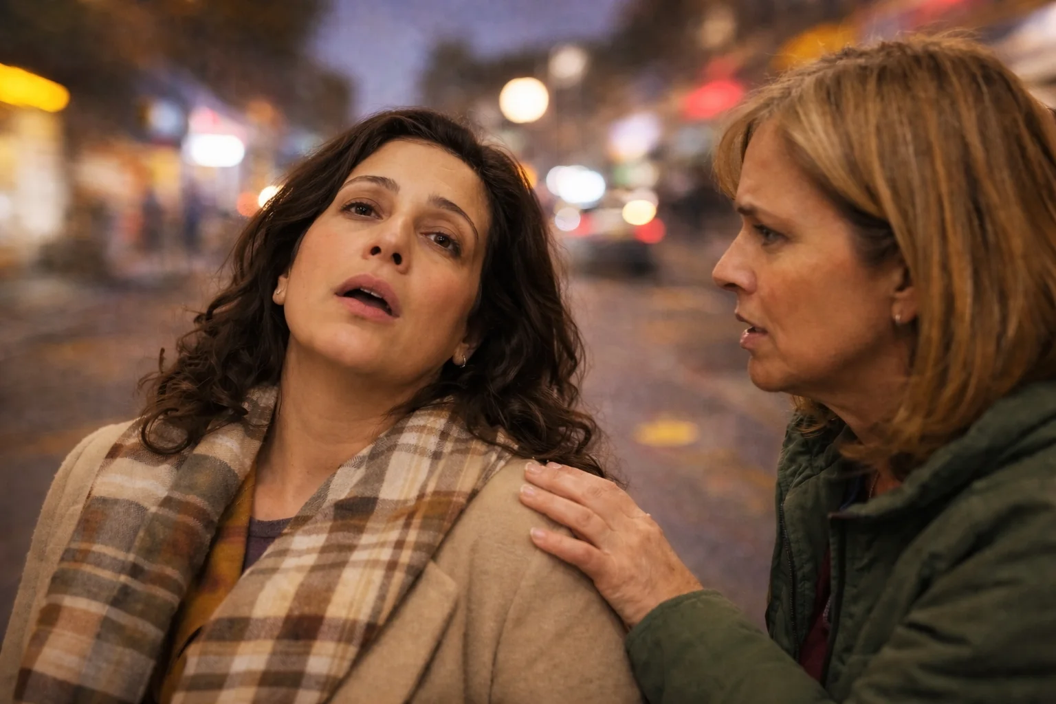 a paralytic drunk woman with a concerned friend by her side