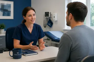 a nurse explaiing the process of a cocaine detox to her patient