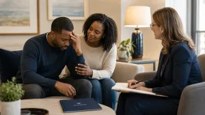 a man and woman receiving couples therapy from their Castle Health addiction therapist