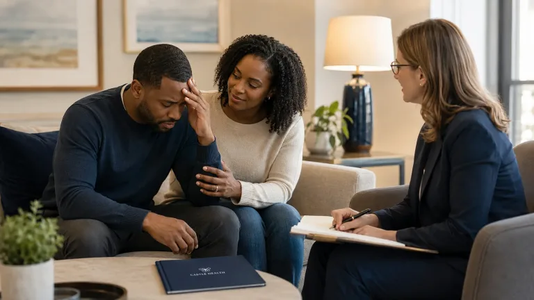 a man and woman receiving couples therapy from their Castle Health addiction therapist