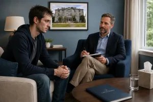 a male patient receiving meth addiction treatment from his castle health therapist